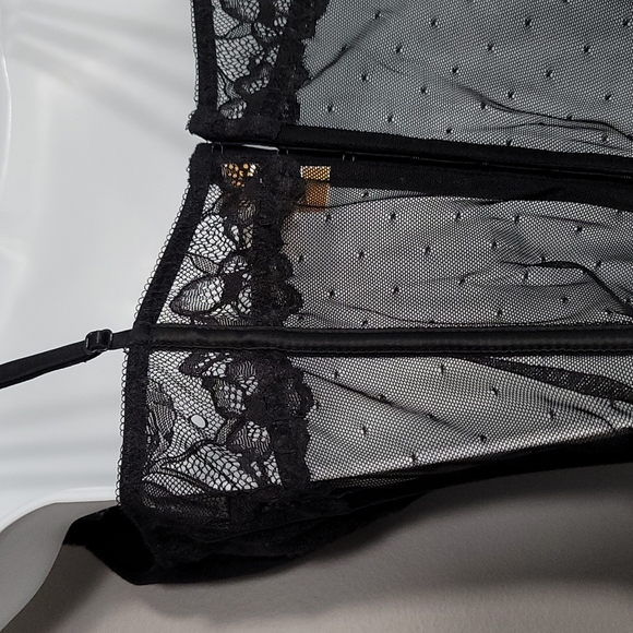 Silk & Satin Push Up Bra Bustier, Size Large - Picture 6 of 13